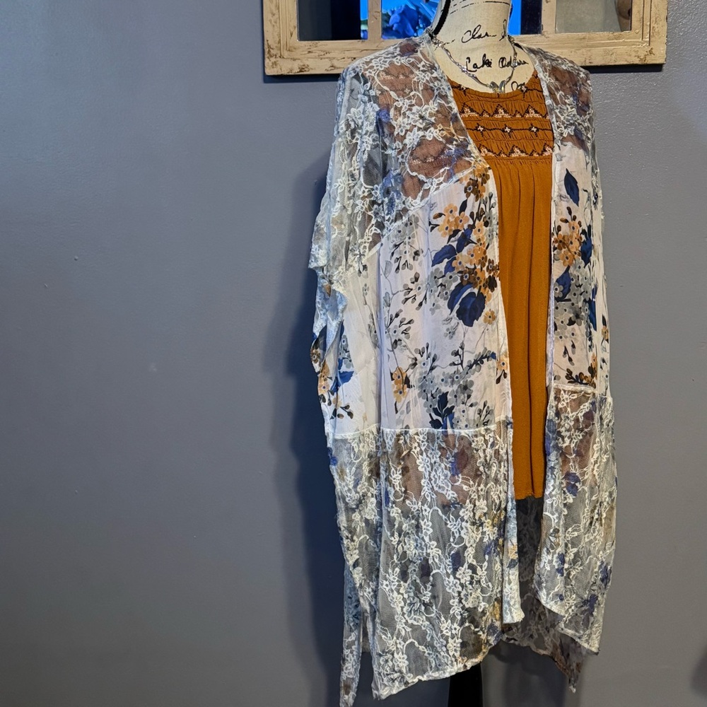 Brittany Black is Floral Lace Kimono